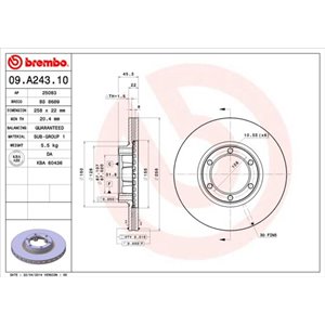 09.A243.10 Brake Disc BREMBO - Top1autovaruosad