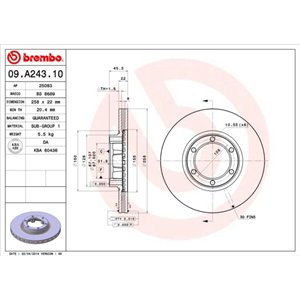 09.A243.10 Тормозной диск BREMBO     