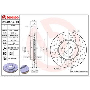 09.8304.1X Тормозной диск BREMBO - Top1autovaruosad