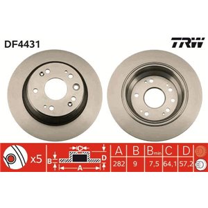 DF4431 Тормозной диск TRW - Top1autovaruosad