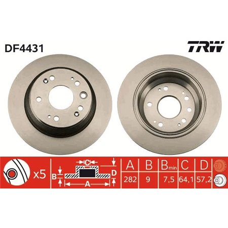 DF4431 Тормозной диск TRW