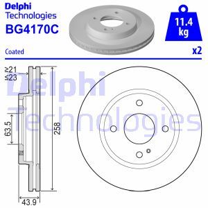 BG4170C  Brake disc DELPHI 
