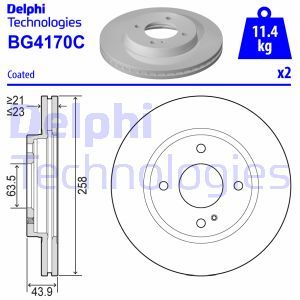 BG4170C Bromsskiva DELPHI - Top1autovaruosad