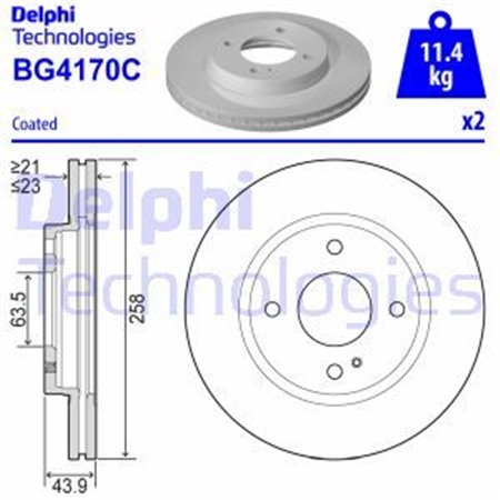 BG4170C Тормозной диск DELPHI