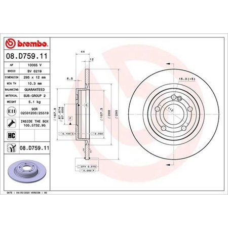 08.D759.11 Brake Disc BREMBO