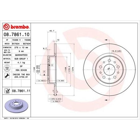 08.7861.11 Brake Disc BREMBO