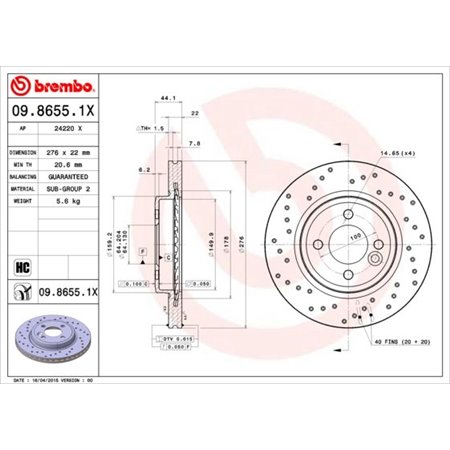 09.8655.1X Piduriketas BREMBO