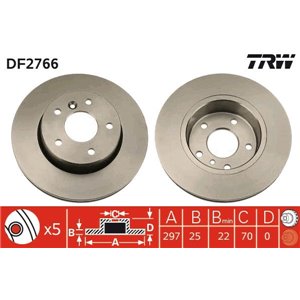 DF2766 Brake Disc TRW - Top1autovaruosad