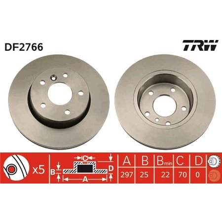 DF2766 Brake Disc TRW