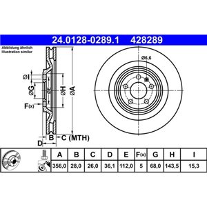 24.0128-0289.1 Brake Disc ATE - Top1autovaruosad