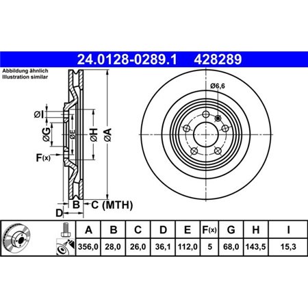 24.0128-0289.1 Brake Disc ATE