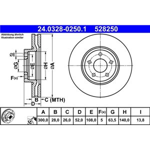 24.0328-0250.1 Brake Disc ATE - Top1autovaruosad