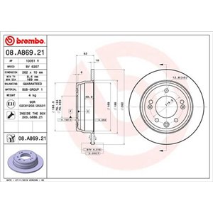 08.A869.21 Тормозной диск BREMBO     