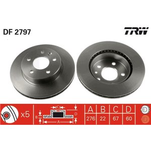 DF2797 Brake Disc TRW - Top1autovaruosad