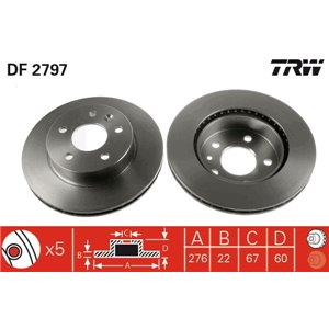 DF2797  Brake disc TRW  - Top1autovaruosad