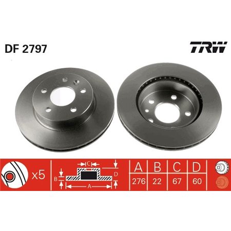 DF2797 Brake Disc TRW