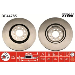 DF4478S  Brake disc TRW 
