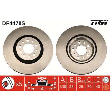 DF4478S Brake Disc TRW