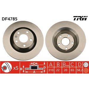 DF4785 Brake Disc TRW - Top1autovaruosad