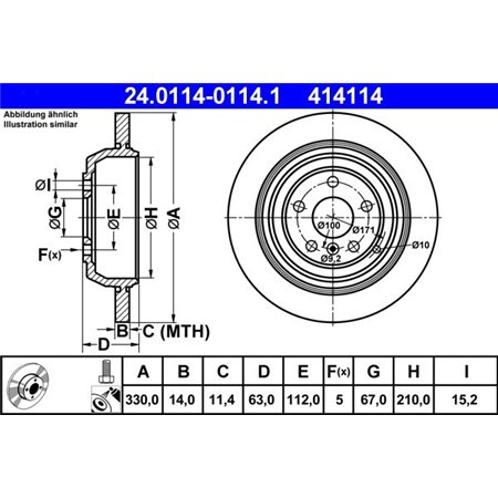 24.0114-0114.1 Brake Disc ATE