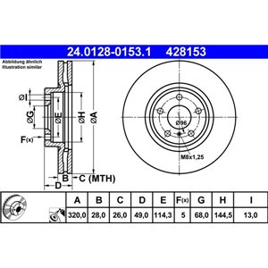 24.0128-0153.1 Brake Disc ATE - Top1autovaruosad