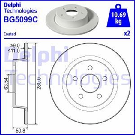 BG5099C  Brake disc DELPHI 