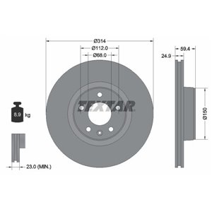 92132205 Brake Disc TEXTAR - Top1autovaruosad