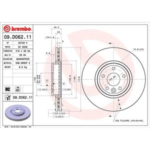 09.D062.11  Brake disc BREMBO 