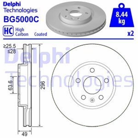 BG5000C Тормозной диск DELPHI