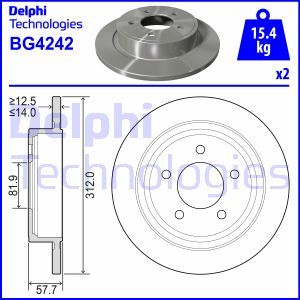 BG4242 Тормозной диск DELPHI     