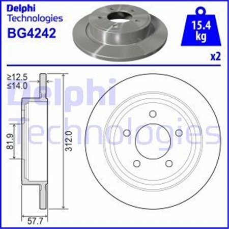 BG4242 Тормозной диск DELPHI