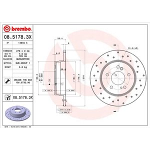 08.5178.3X Brake Disc BREMBO - Top1autovaruosad