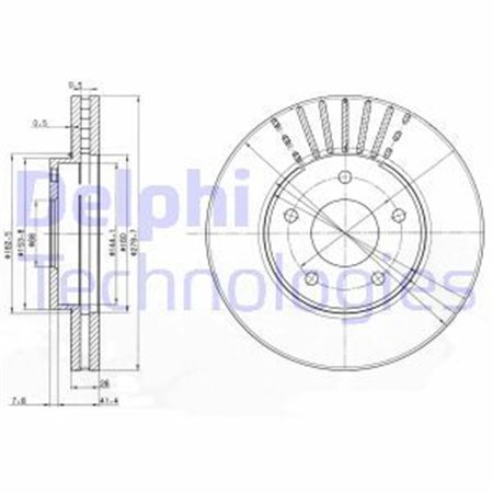 BG3816 Тормозной диск DELPHI     