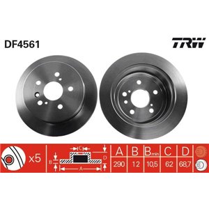 DF4561 Brake Disc TRW - Top1autovaruosad