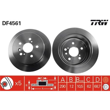 DF4561 Тормозной диск TRW