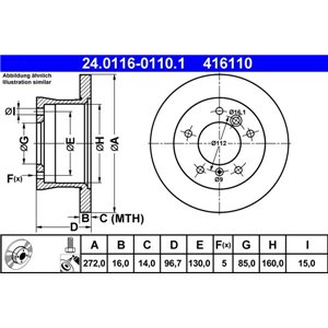 24.0116-0110.1  Brake disc ATE 