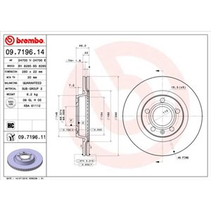 09.7196.11 Bromsskiva BREMBO - Top1autovaruosad