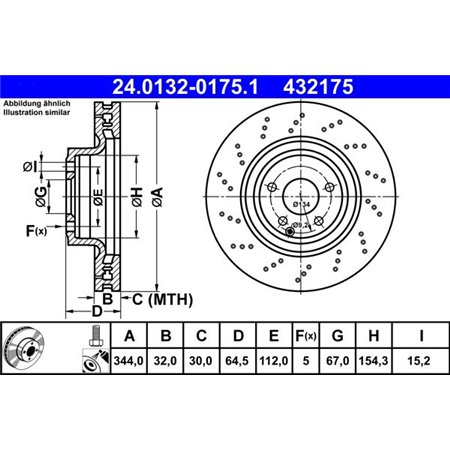 24.0132-0175.1 Тормозной диск ATE