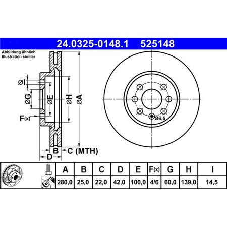 24.0325-0148.1 Bromsskiva ATE