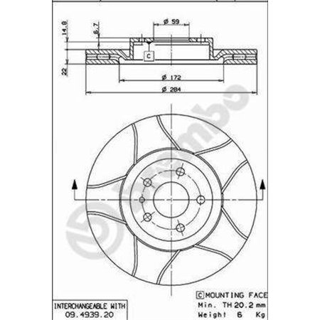 09.4939.76 Brake Disc BREMBO