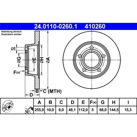 24.0110-0260.1 Brake Disc ATE