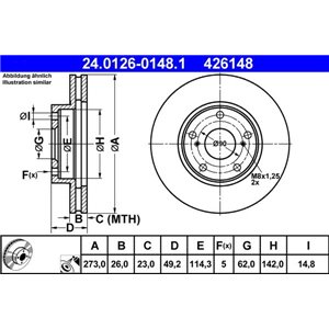 24.0126-0148.1 Тормозной диск ATE - Top1autovaruosad
