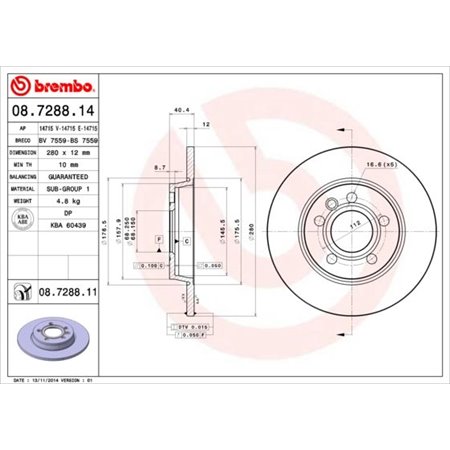 08.7288.11 Тормозной диск BREMBO