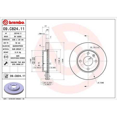 09.C824.11 Bromsskiva BREMBO