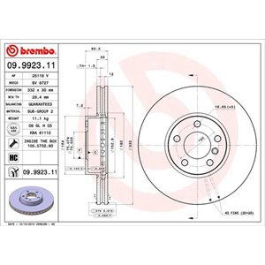 09.9923.11 Brake Disc BREMBO - Top1autovaruosad