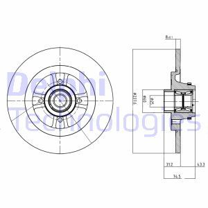 BG9025RS Bromsskiva DELPHI - Top1autovaruosad