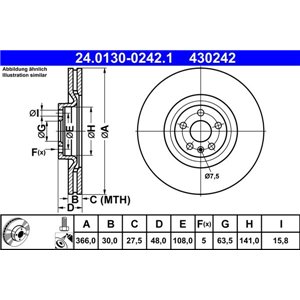 24.0130-0242.1 Brake Disc ATE - Top1autovaruosad