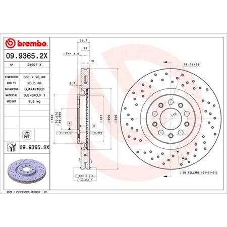 09.9365.2X Piduriketas BREMBO