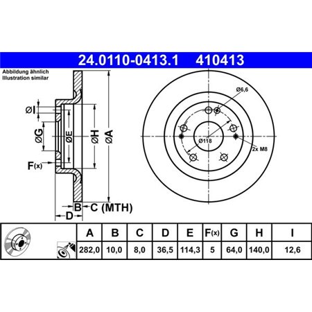 24.0110-0413.1 Bromsskiva ATE