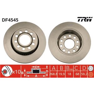 DF4545 Тормозной диск TRW - Top1autovaruosad